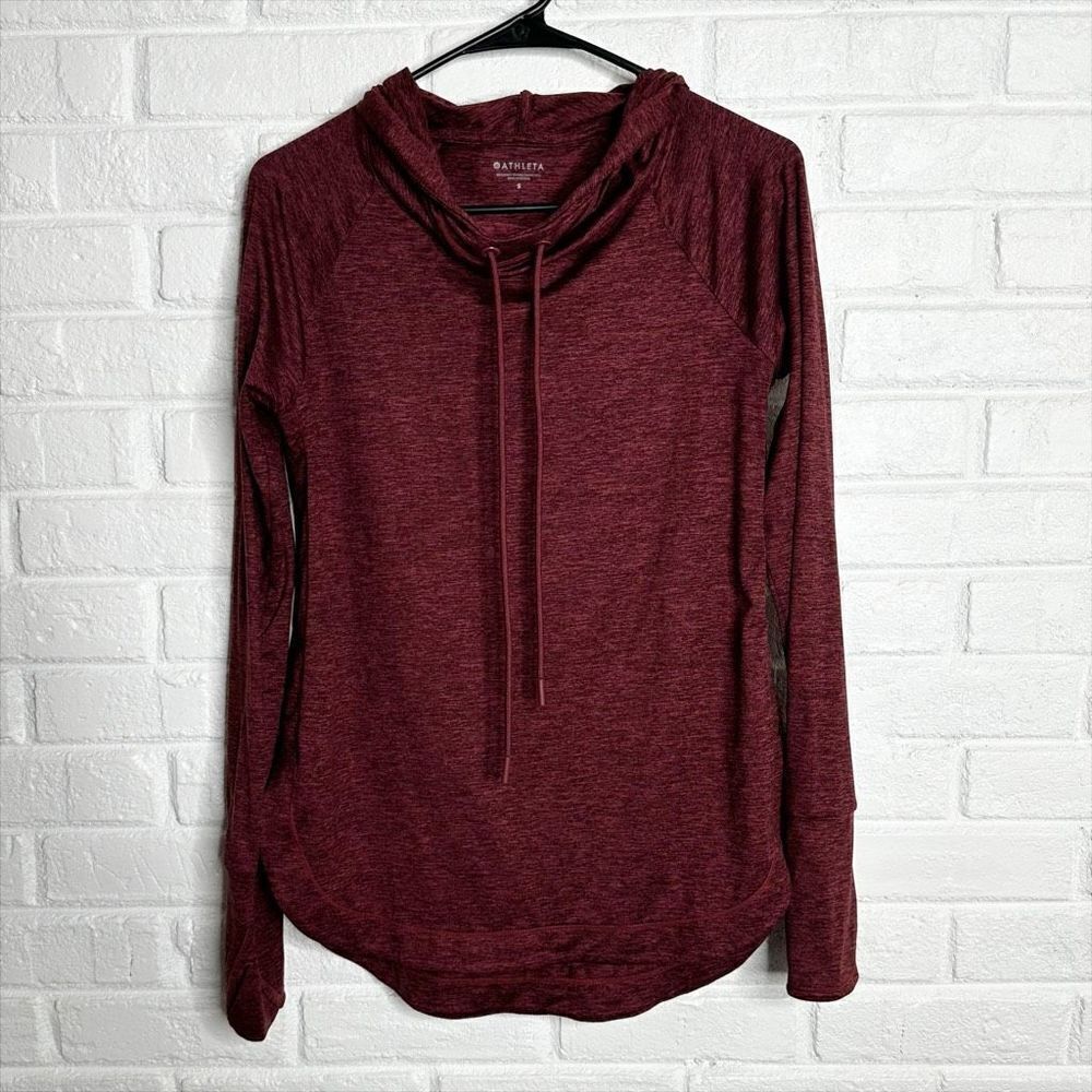 Athleta‎ Uptempo Hoodie Sweatshirt Auberge Heathered Red size Small
